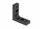 Machine parts - Black anodized aluminum alloy auto parts, angle support bracket; custom aluminium block cnc milling steel block;  aluminum machining mounting plate, DGHY-0063