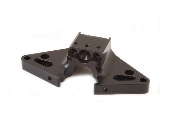 Machine parts - Black anodized aluminum alloy auto parts, angle support bracket; custom aluminium block cnc milling steel block;  aluminum machining mounting plate, DGHY-0063